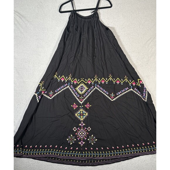 NWT Anthropologie Maxi Dress Women’s Size S Black Southwestern Aztec Embroidered - Picture 7 of 11